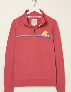 Fowey Print Zip Neck