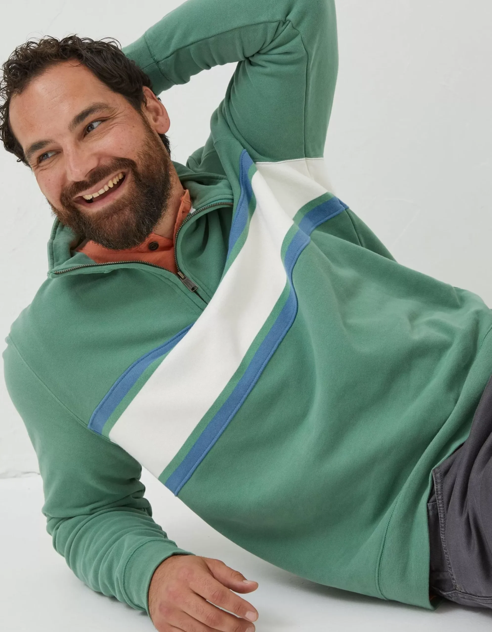 Fowey Stripe Half Neck Sweatshirt