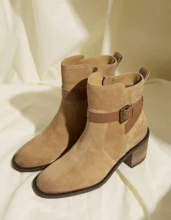 Freya Suede Block Heel Ankle Boot