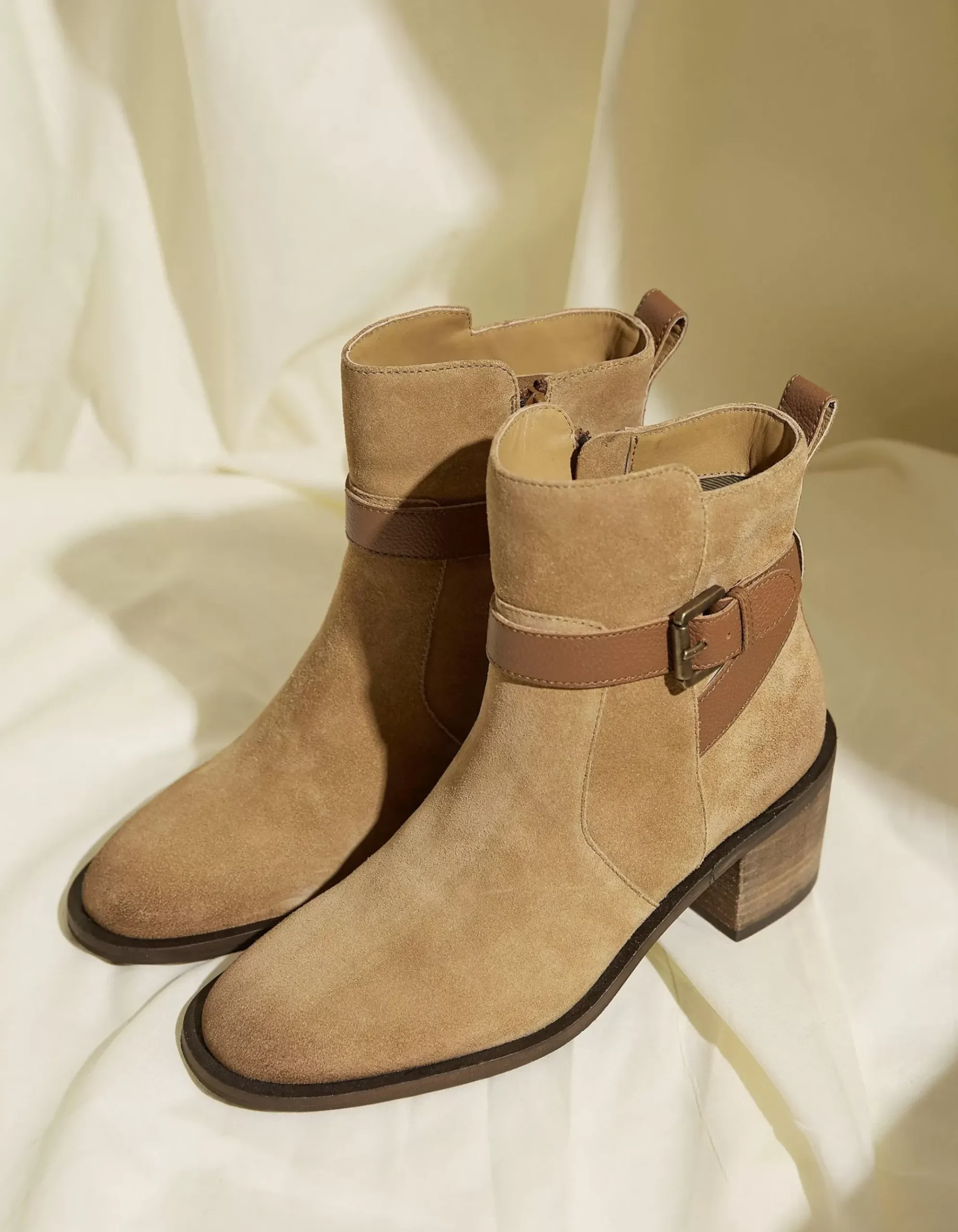 Freya Suede Block Heel Ankle Boot