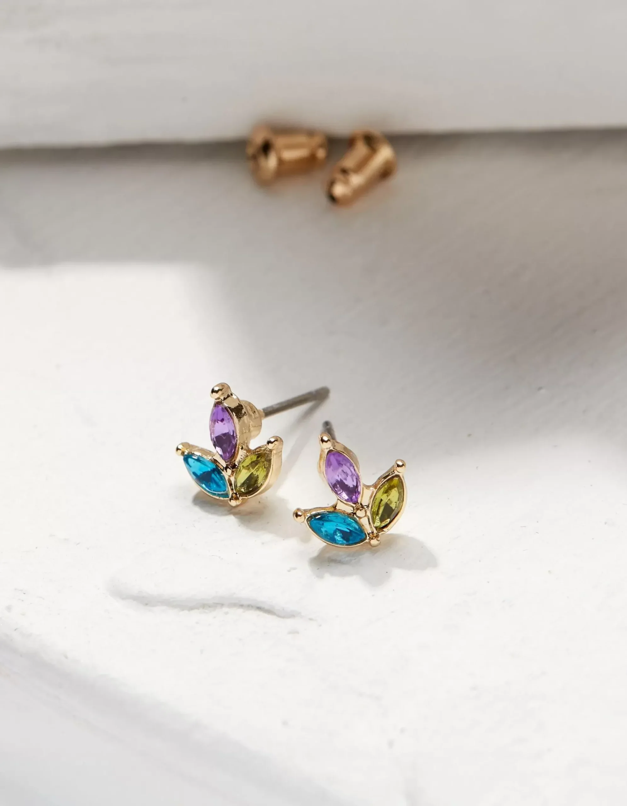 Gem Leaf Studs