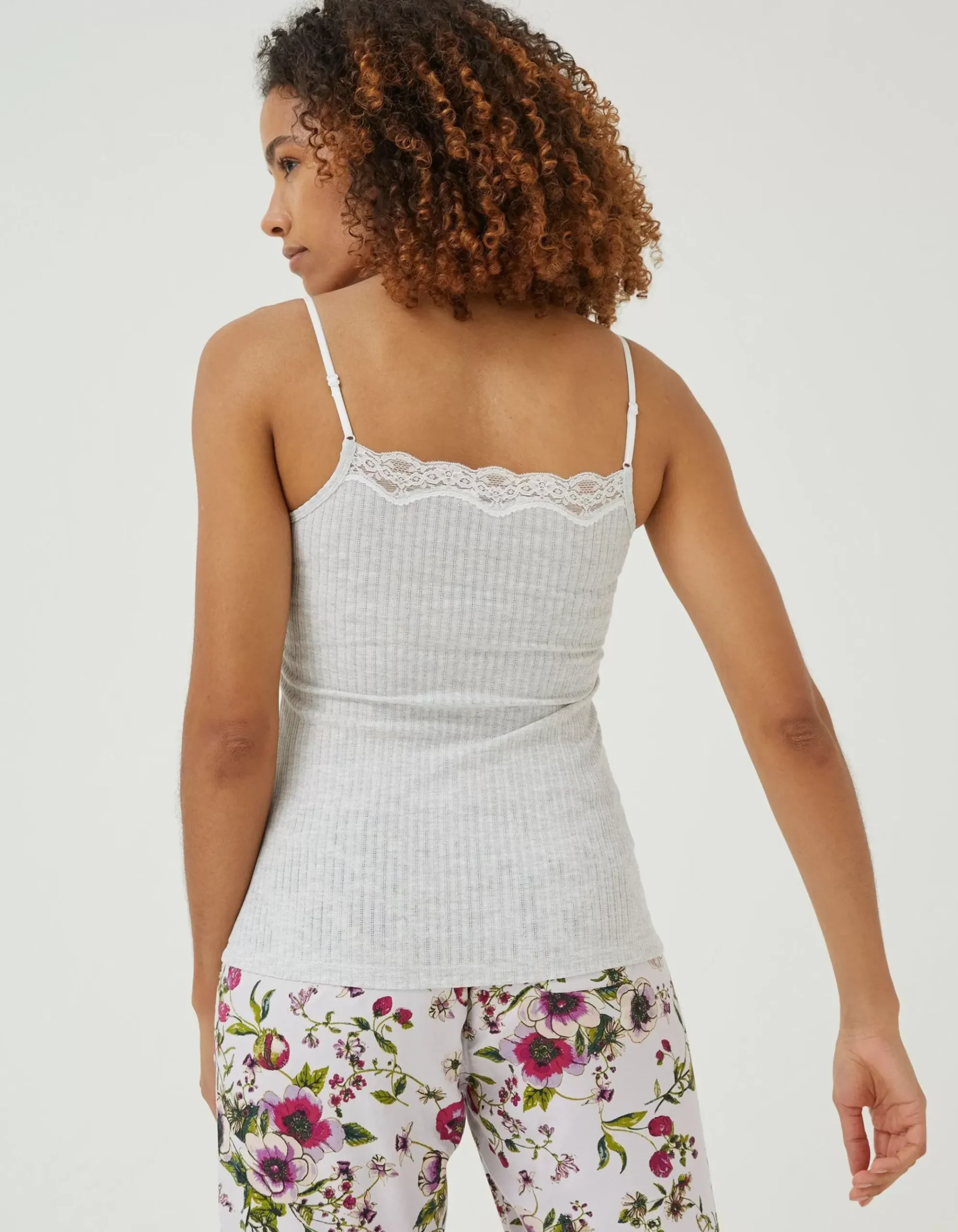 Grey Lace V-Neck Vest