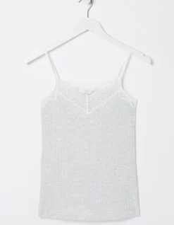 Grey Lace V-Neck Vest