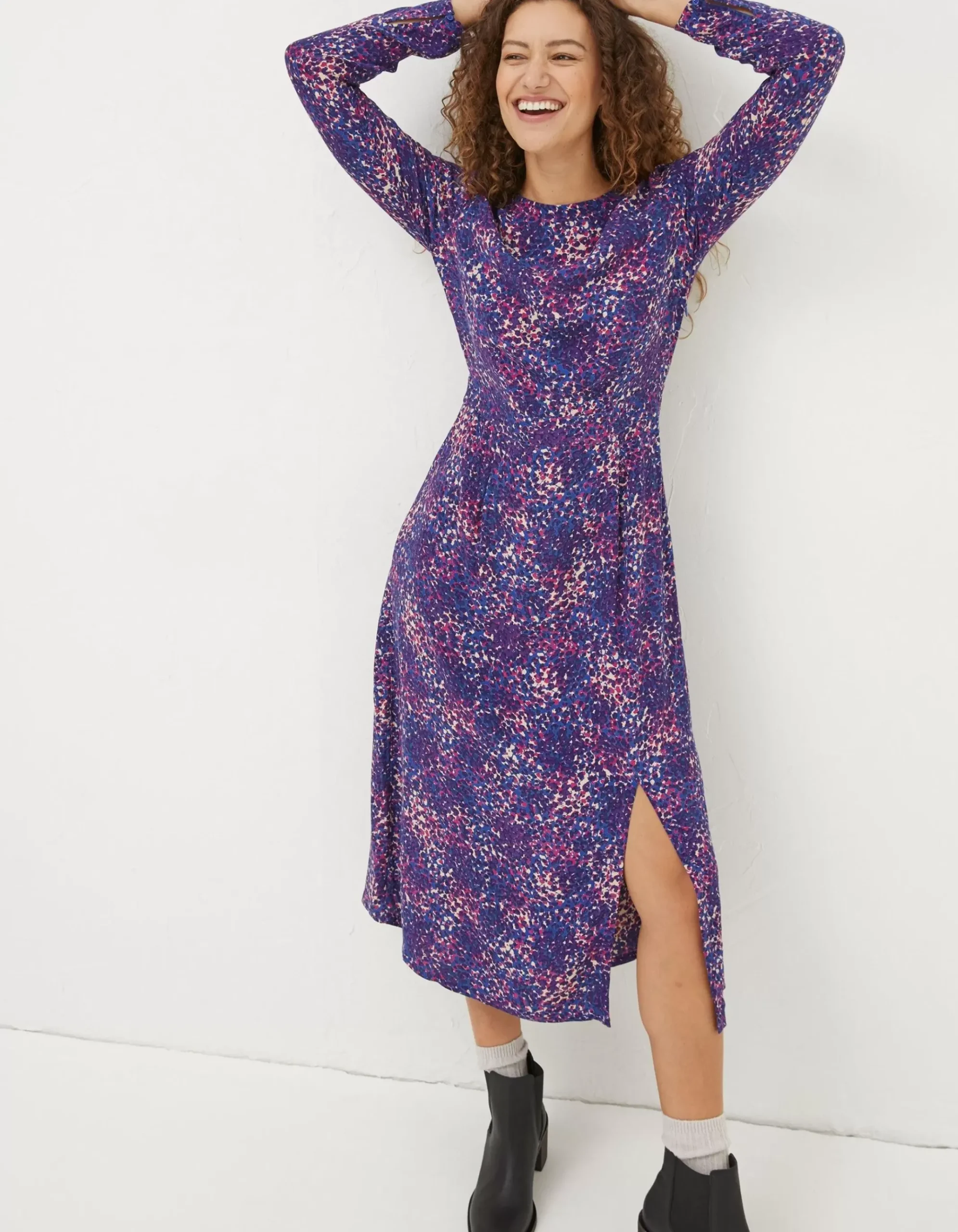 Haldon Layered Spot Midi Dress