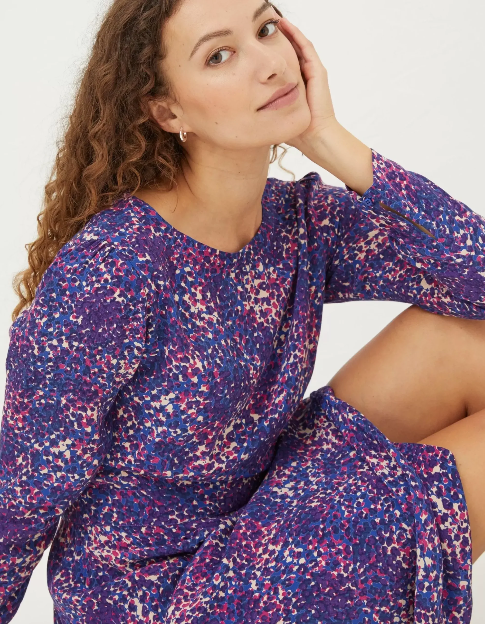 Haldon Layered Spot Midi Dress
