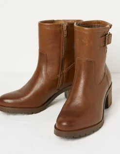 Hollie Mid Heel Leather Boots