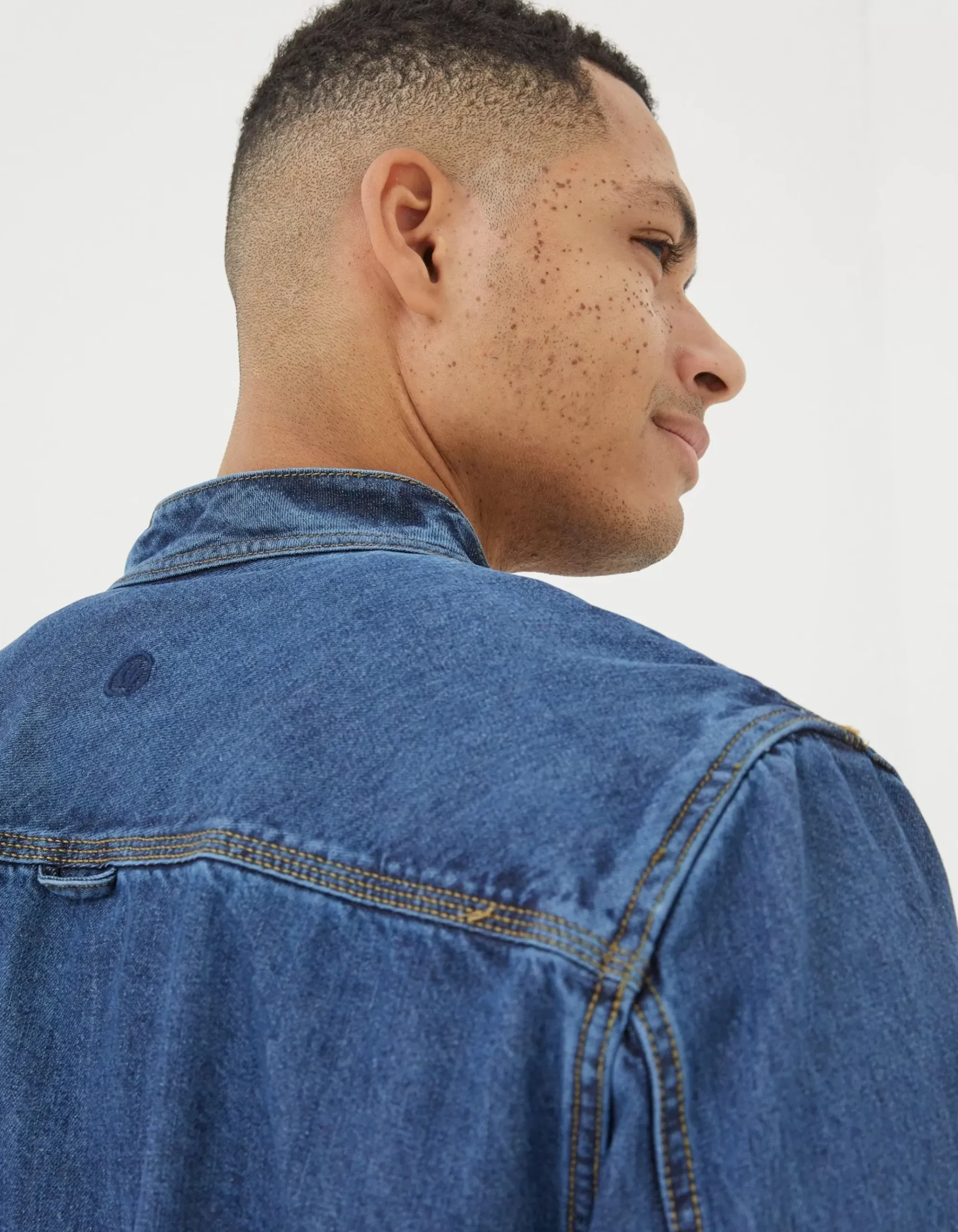 Indigo Denim Grandad Shirt
