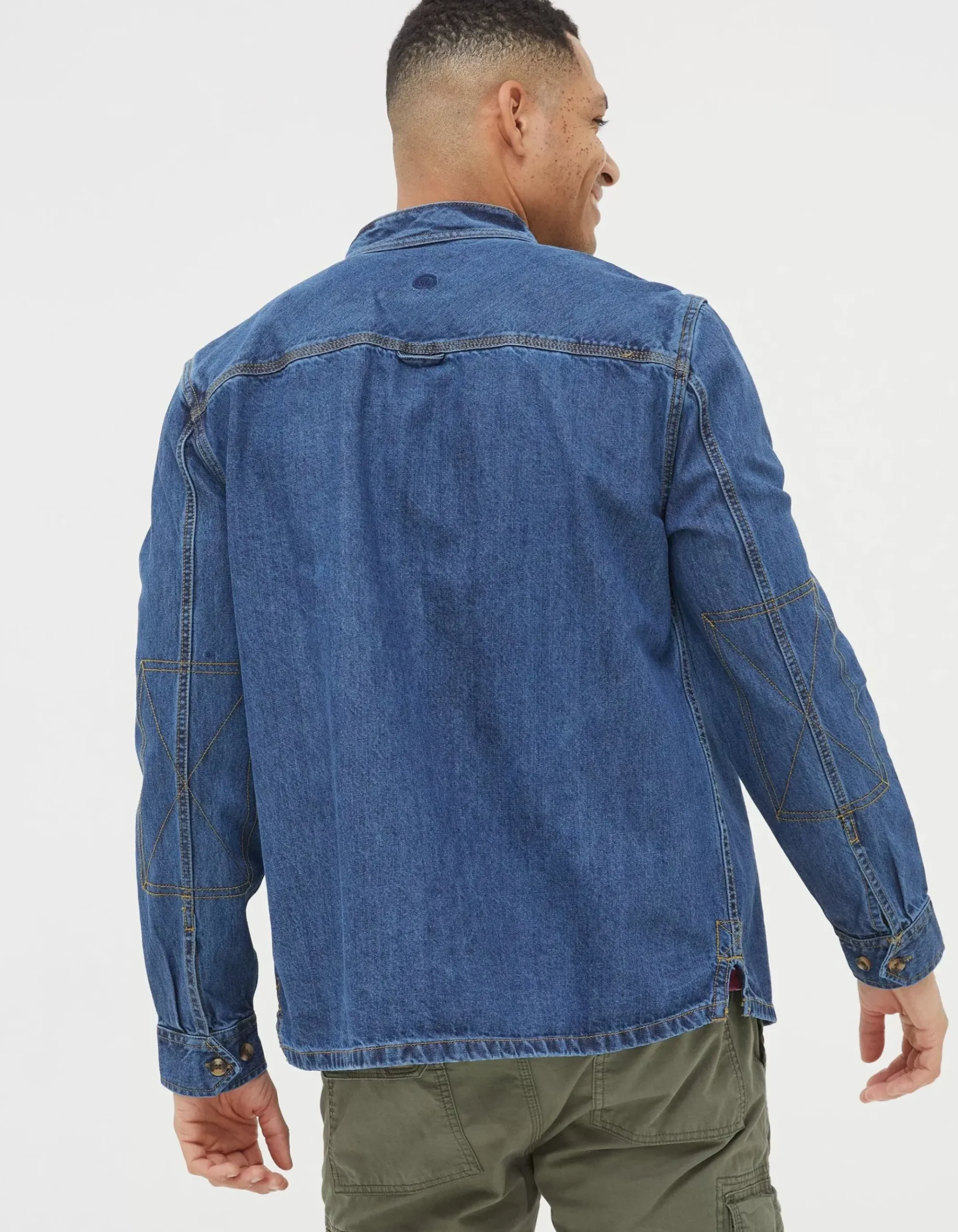 Indigo Denim Grandad Shirt