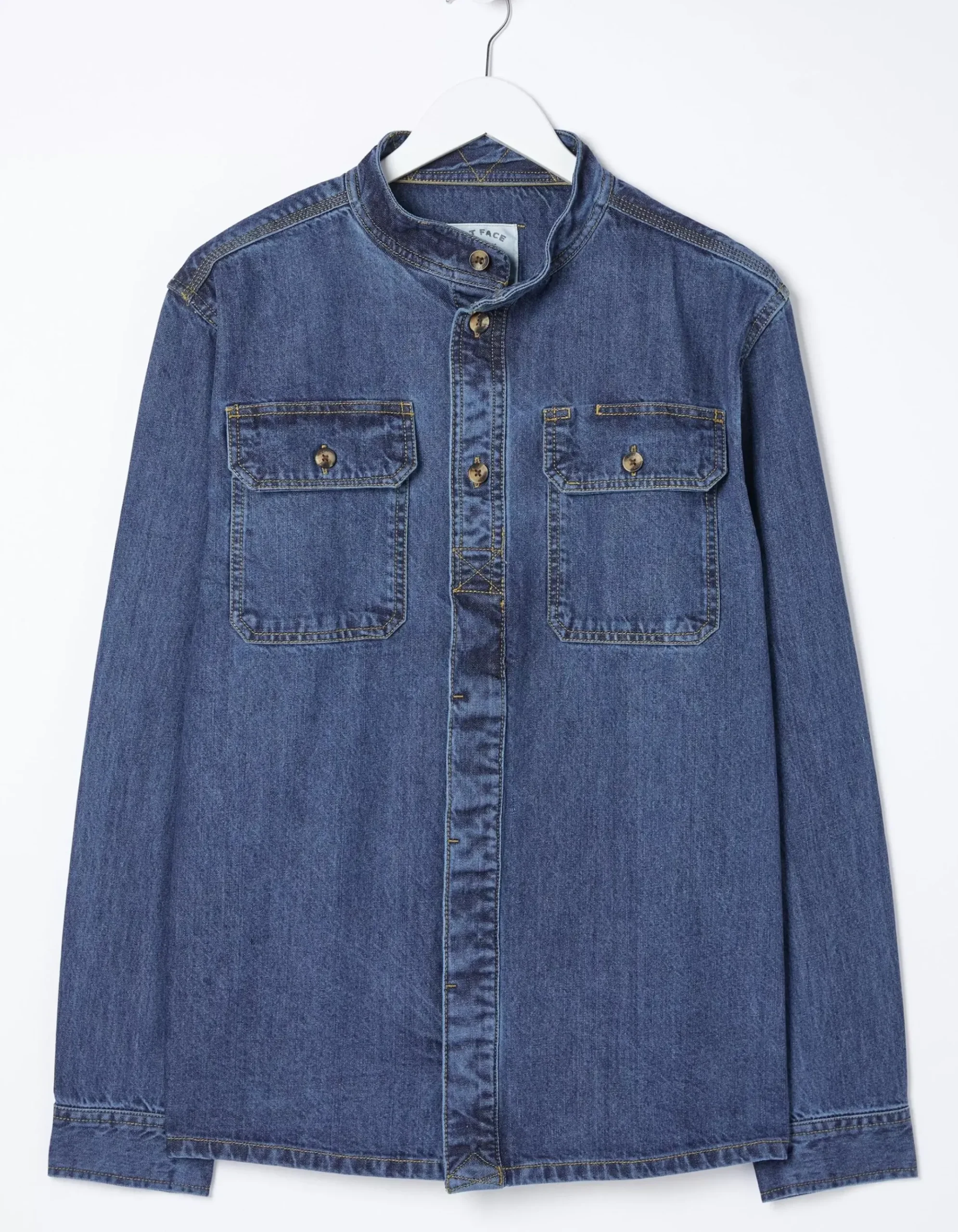 Indigo Denim Grandad Shirt