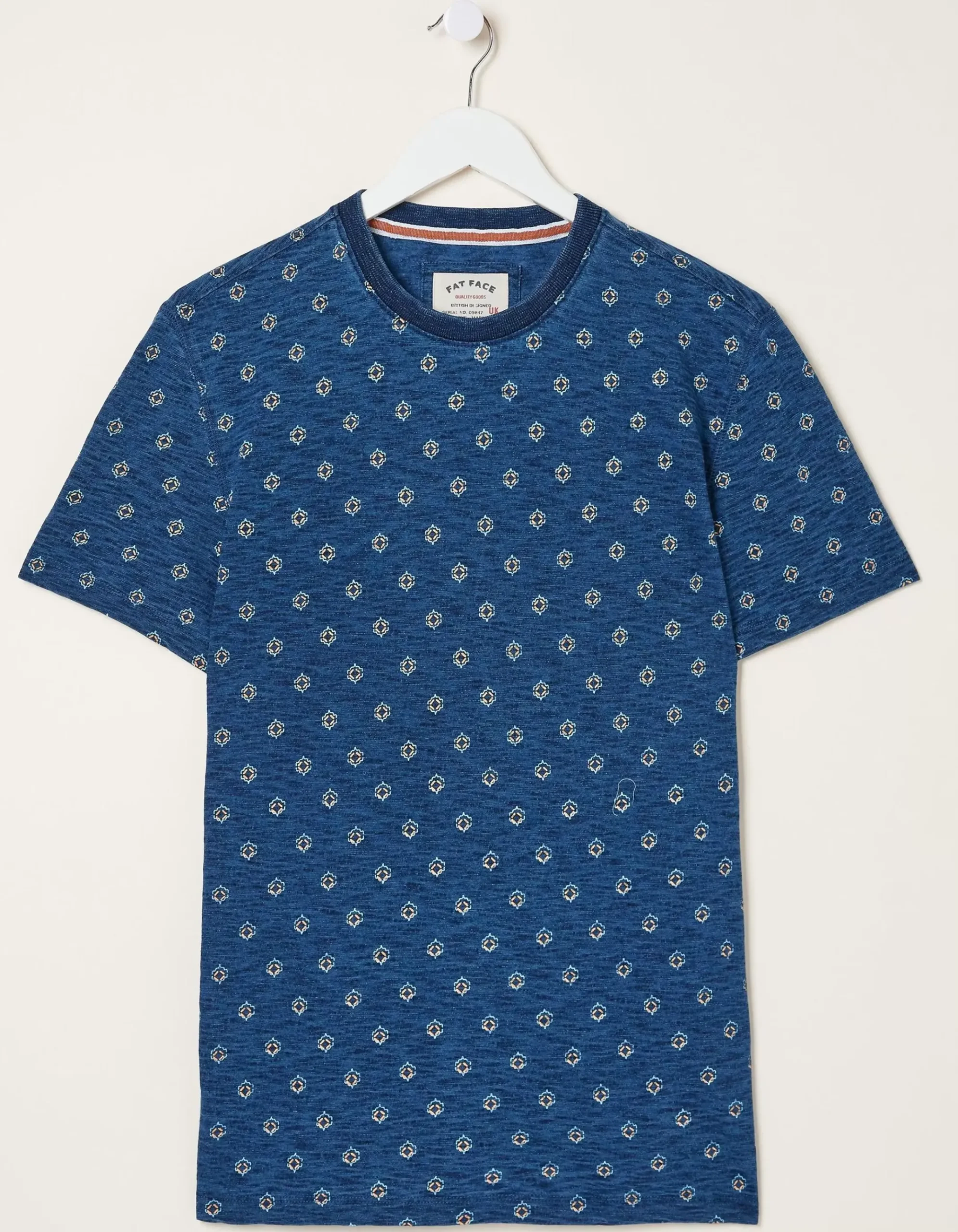 Indigo Geo Print T Shirt