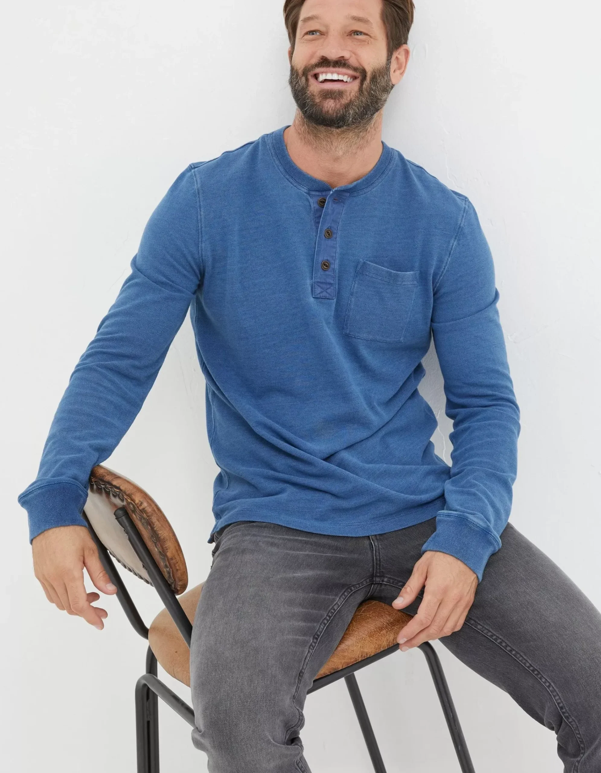 Indigo Henley T-Shirt