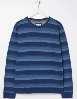 Indigo Stripe Crew Neck Sweatshirt