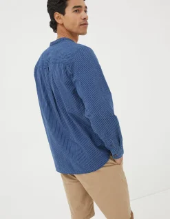 Indigo Stripe Grandad Shirt
