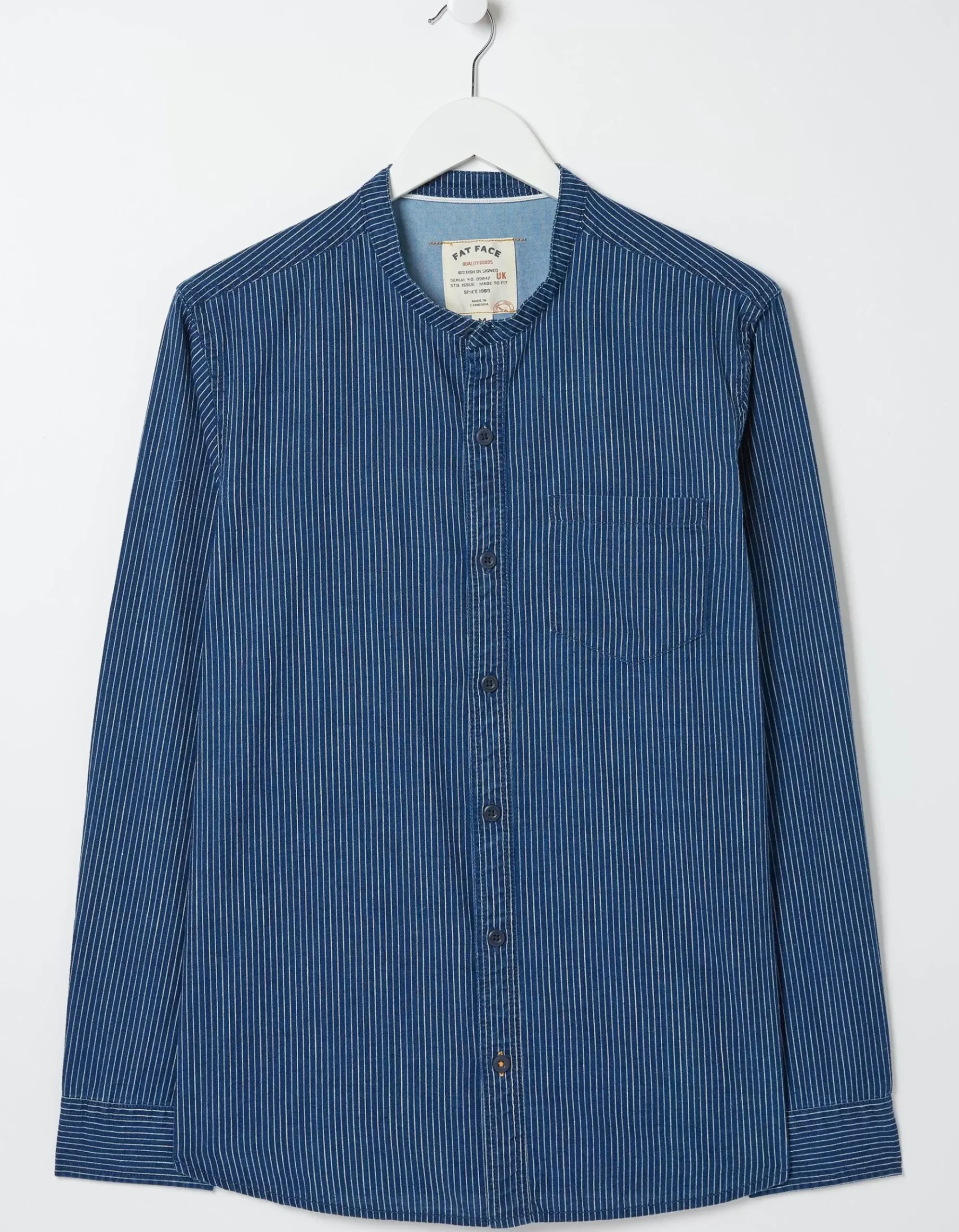 Indigo Stripe Grandad Shirt