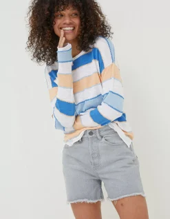 Isobella Cotton Linen Stripe Jumper