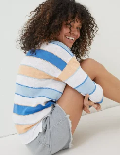 Isobella Cotton Linen Stripe Jumper
