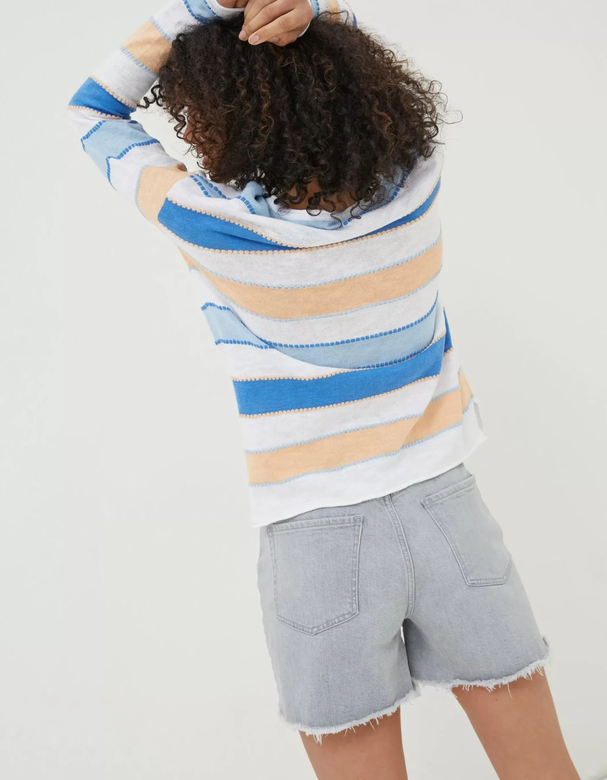 Isobella Cotton Linen Stripe Jumper