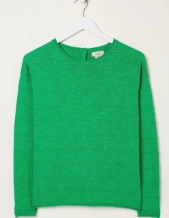 Isobella Linen Blend Button Back Jumper