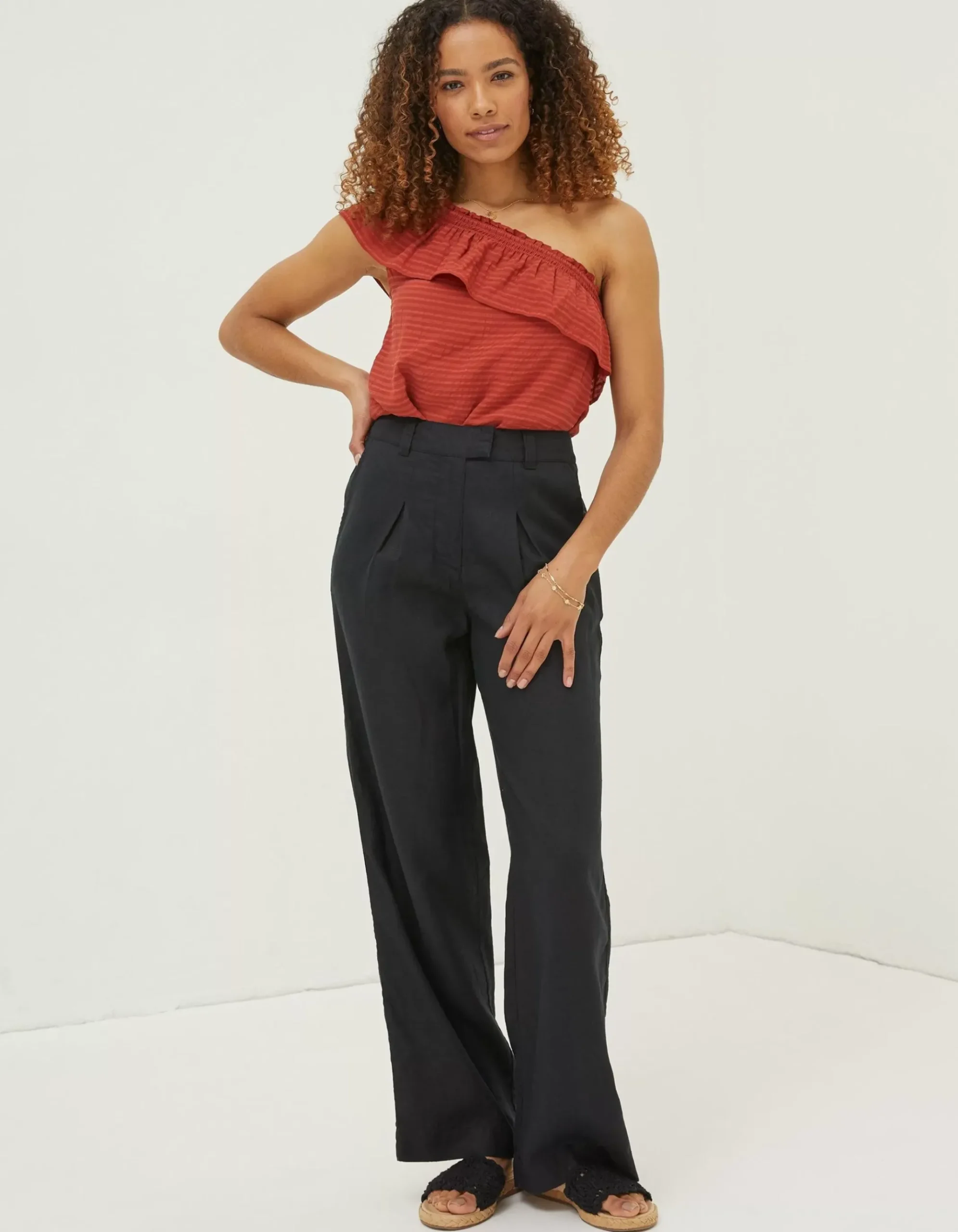 Ives Wide Leg Linen Trousers