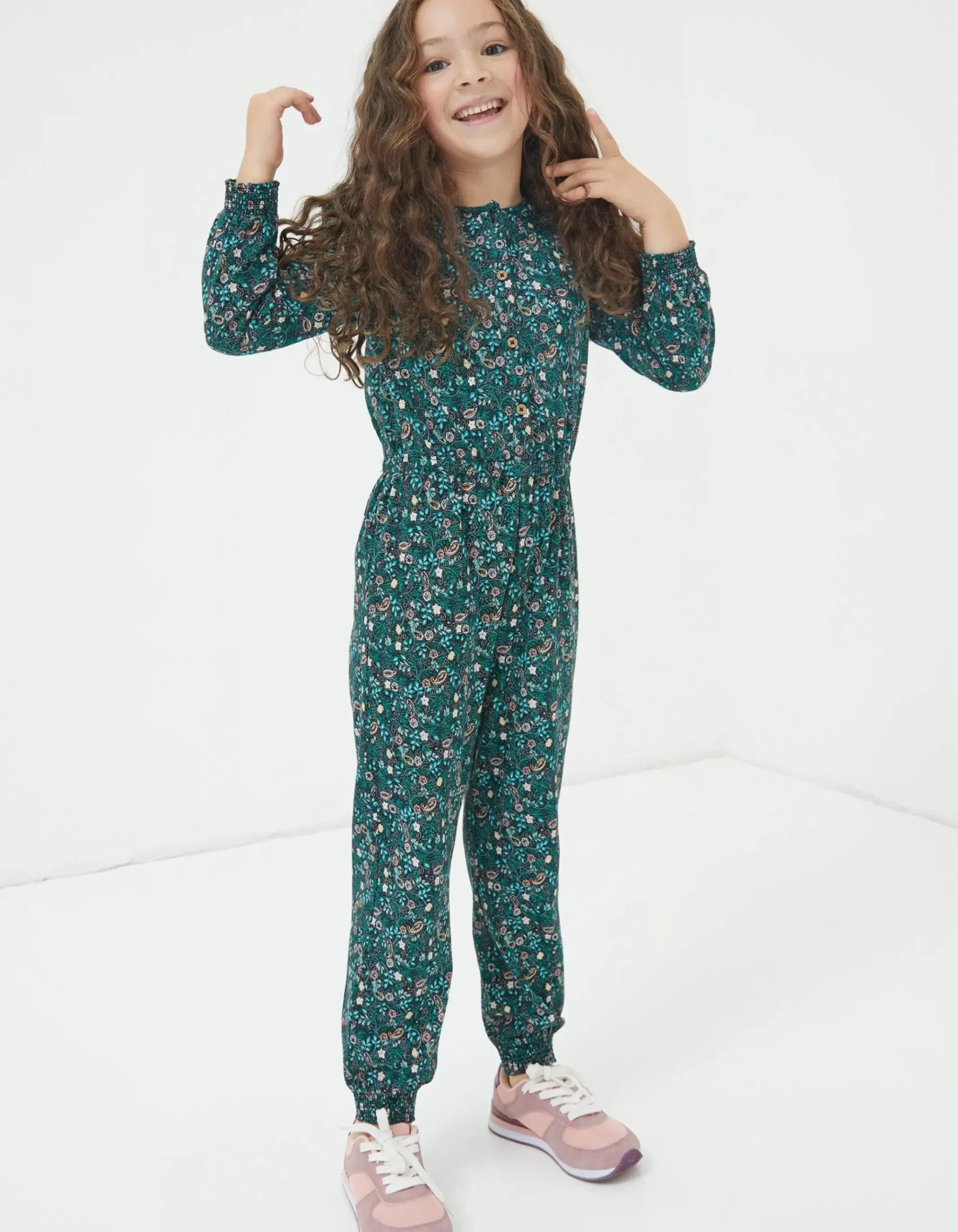 Jess Evergreen Floral Jumpsuit