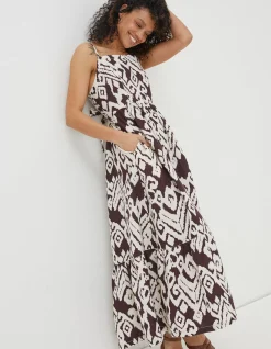 Julien Ikat Linen Midi Dress