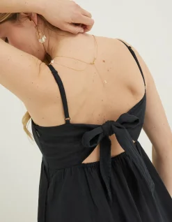 Julien Tie Back Linen Midi Dress