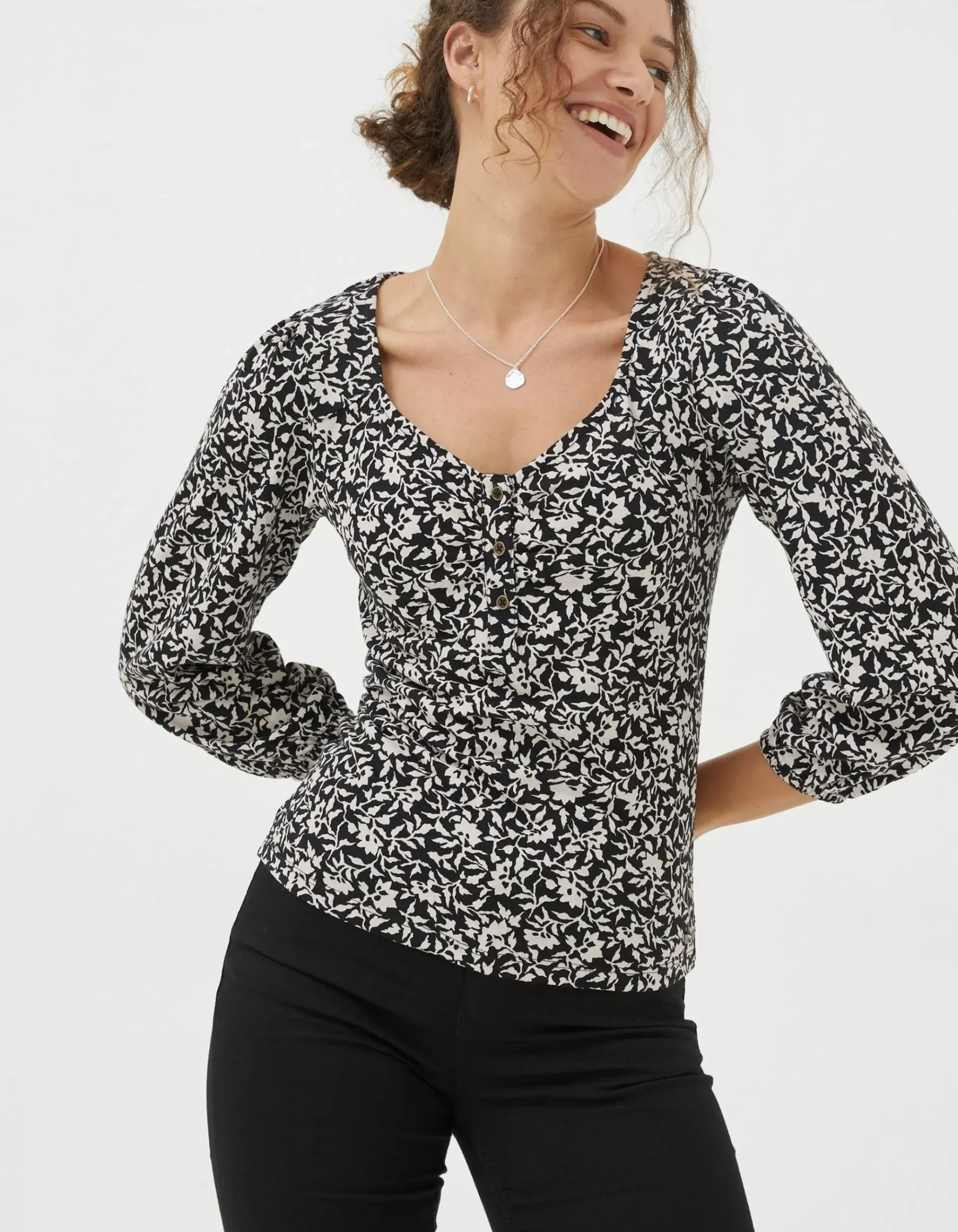 Kara Mono Vines Top