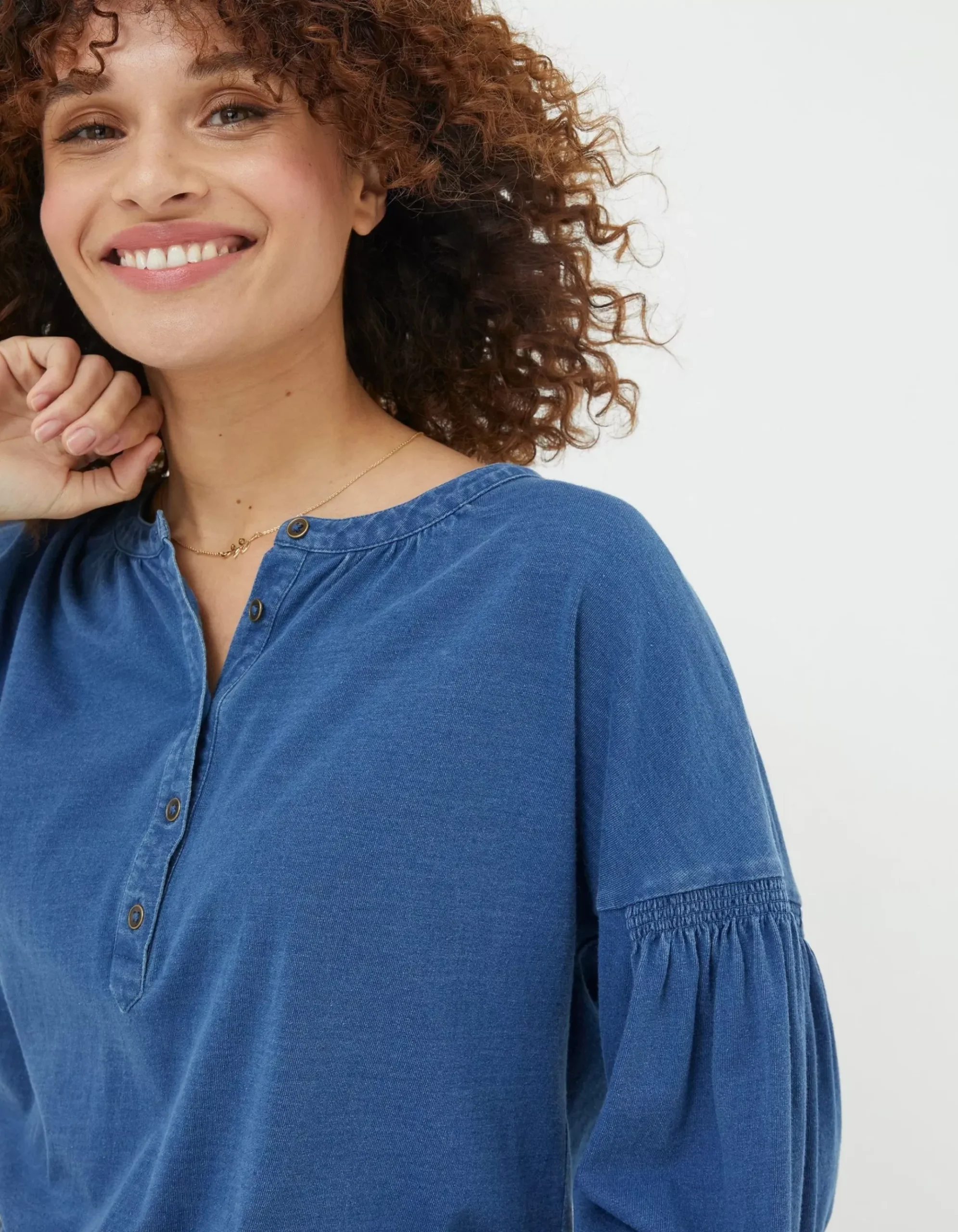 Keira Indigo Henley Top