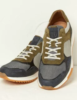 Leather Colour Block Trainers
