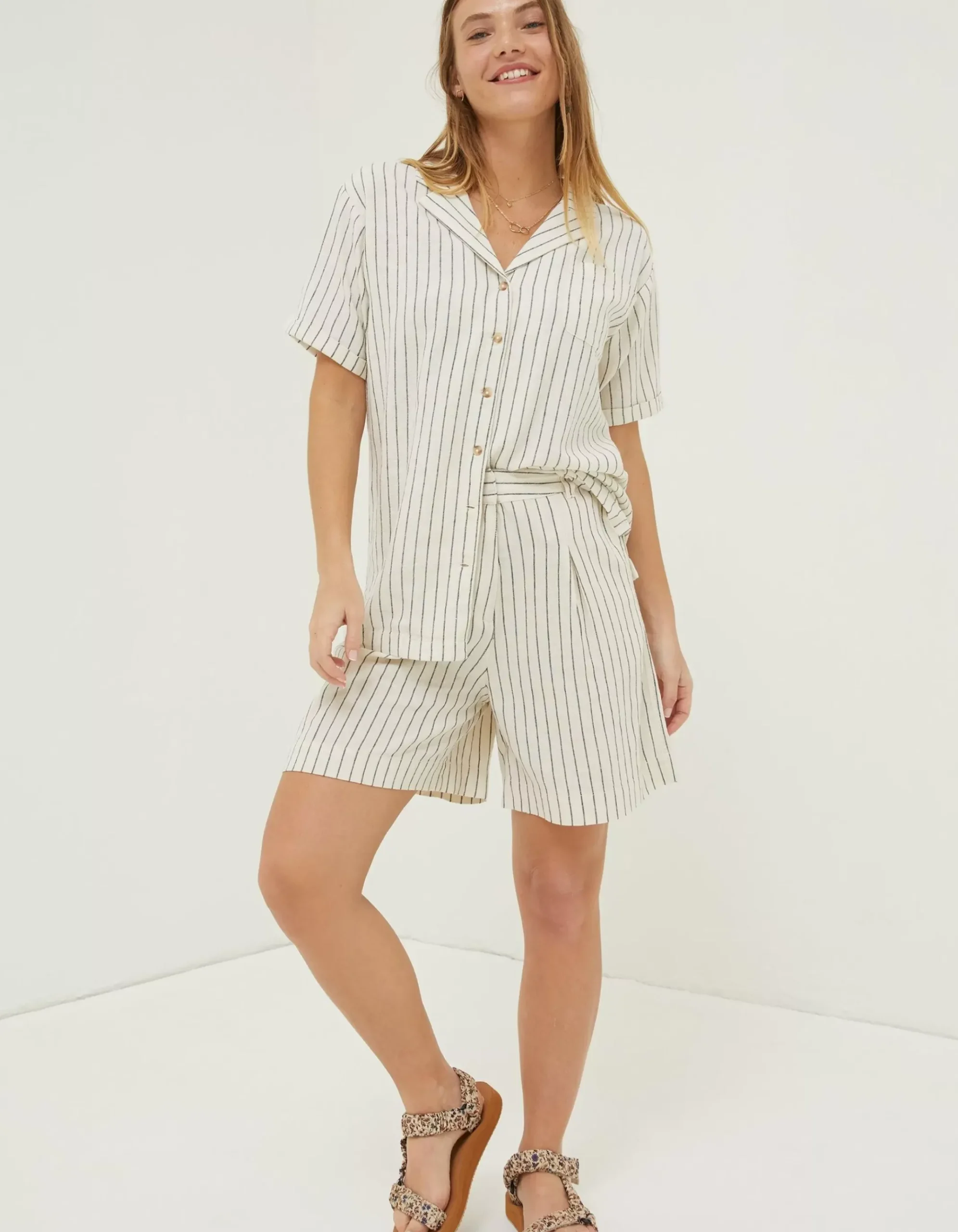 Linen Stripe Shorts