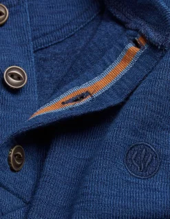 Long Sleeve Indigo Henley