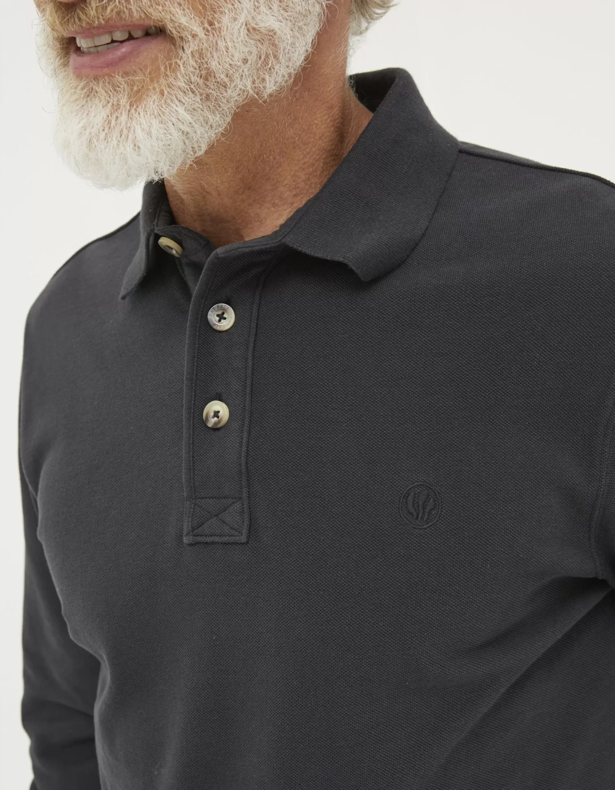 Long Sleeve Organic Cotton Pique Polo