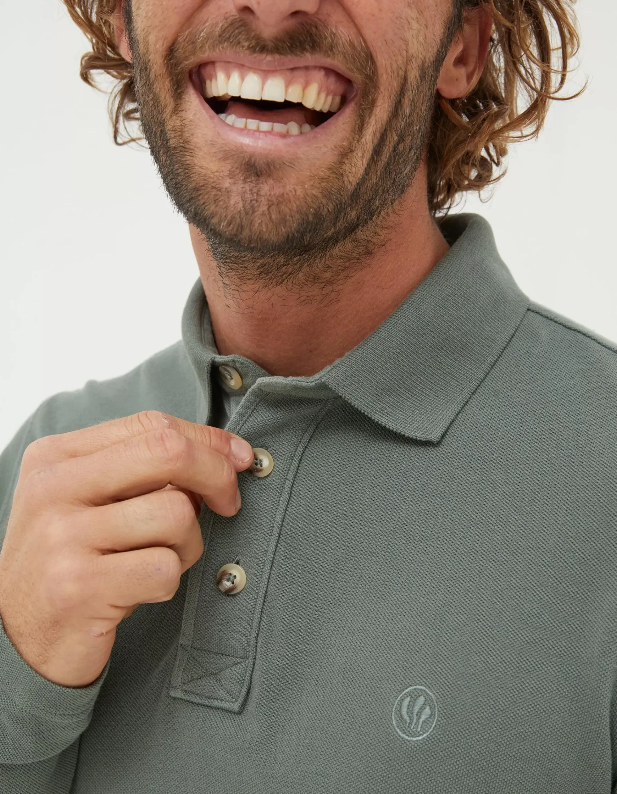 Long Sleeve Organic Cotton Pique Polo