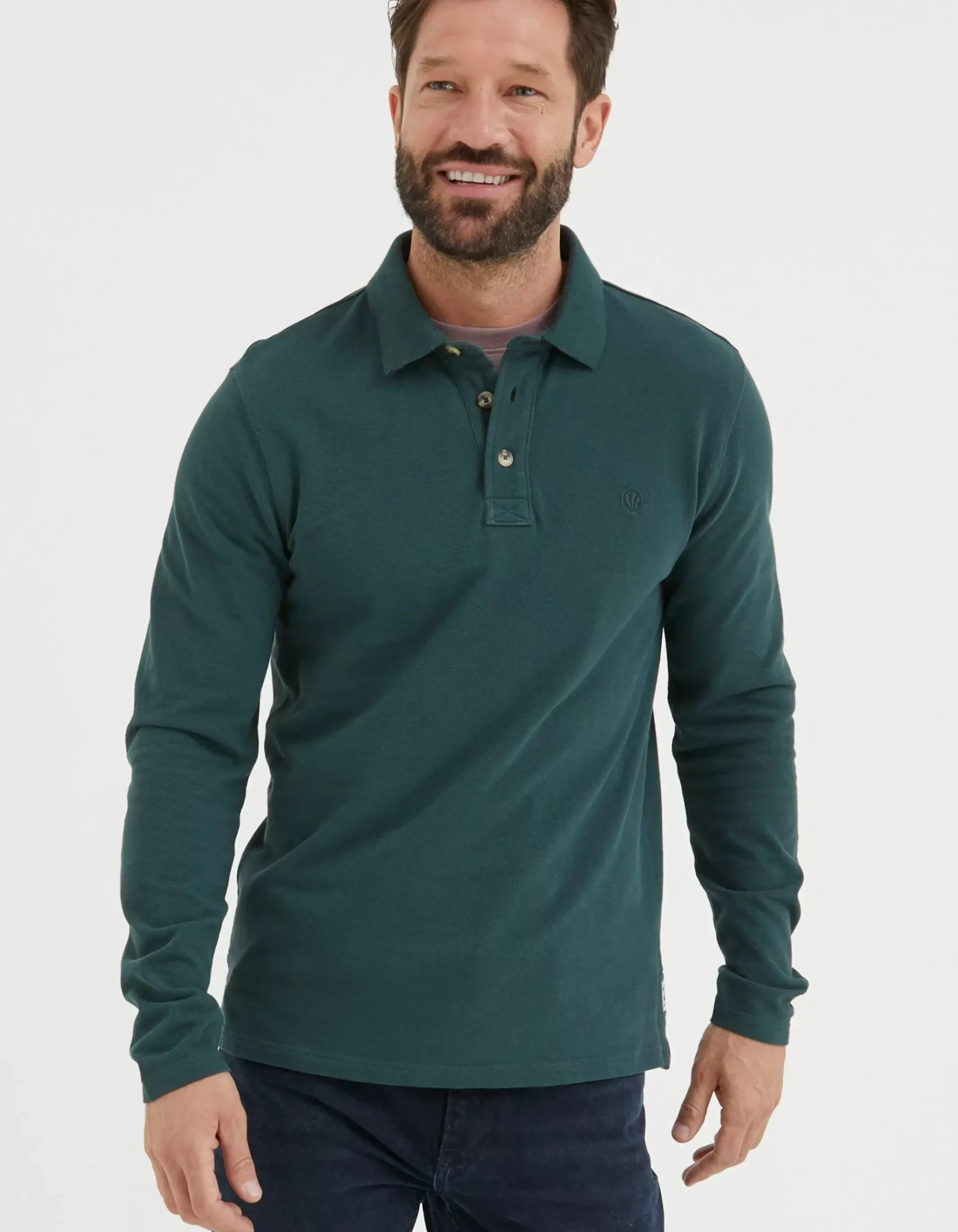 Long Sleeve Organic Pique Polo