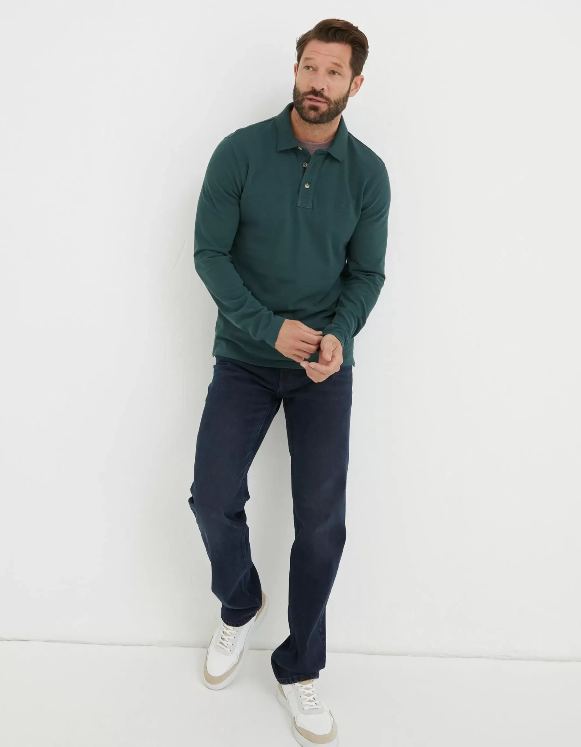 Long Sleeve Organic Pique Polo