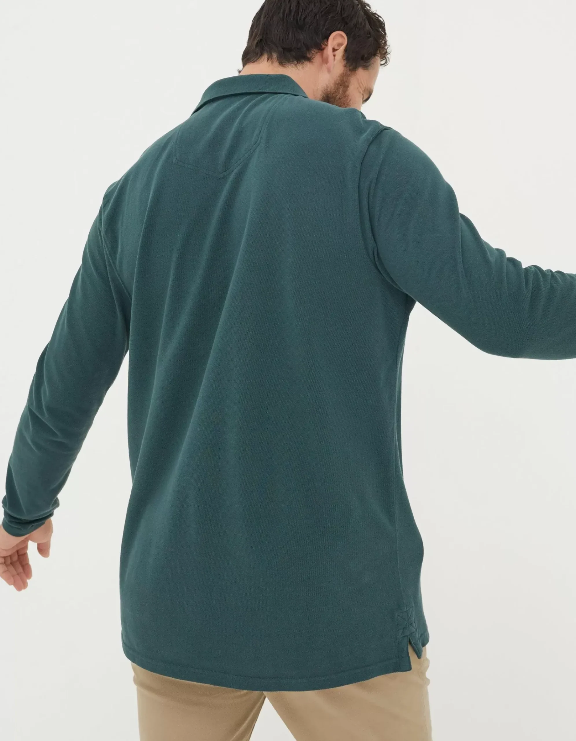 Long Sleeve Organic Pique Polo