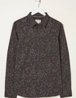 Long Sleeve Painted Floral Print Shirt