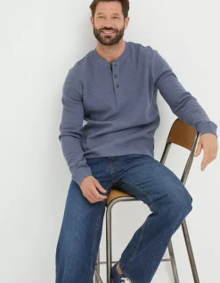 Long Sleeve Ribbed Henley