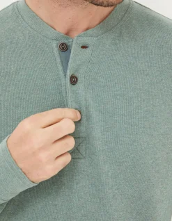 Long Sleeve Ribbed Henley