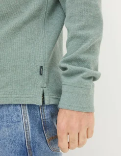 Long Sleeve Ribbed Henley