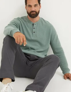 Long Sleeve Ribbed Henley