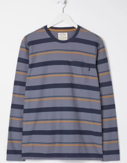 Long Sleeve Stripe Pocket Crew