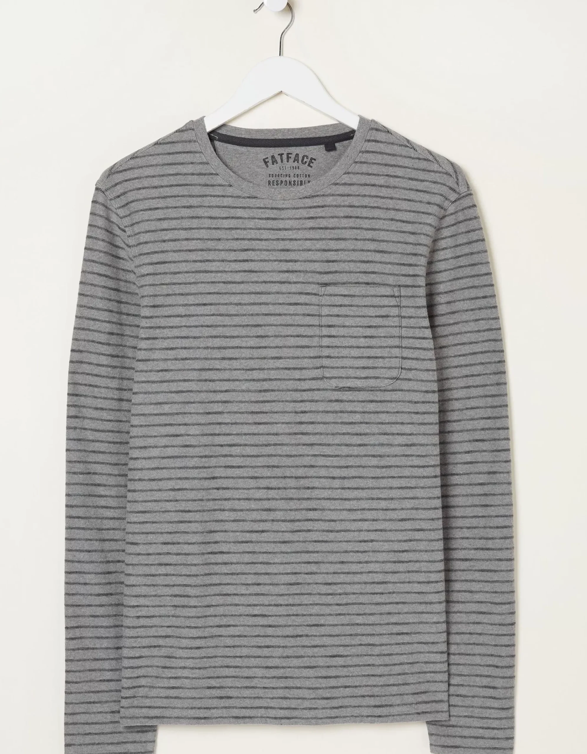Long Sleeve Stripe Pocket T-Shirt