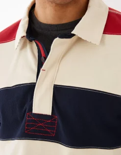 Long Sleeve Stripe Rugby Sweat