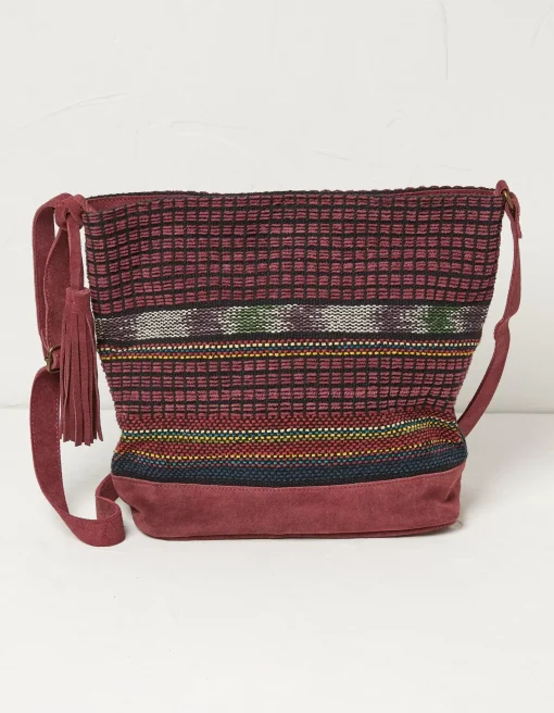 Lula Suede Woven Shoulder Bag