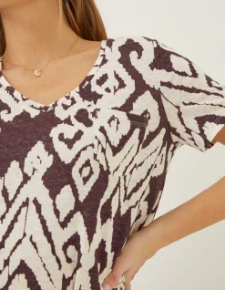 Maggie Bold Ikat Linen T-Shirt