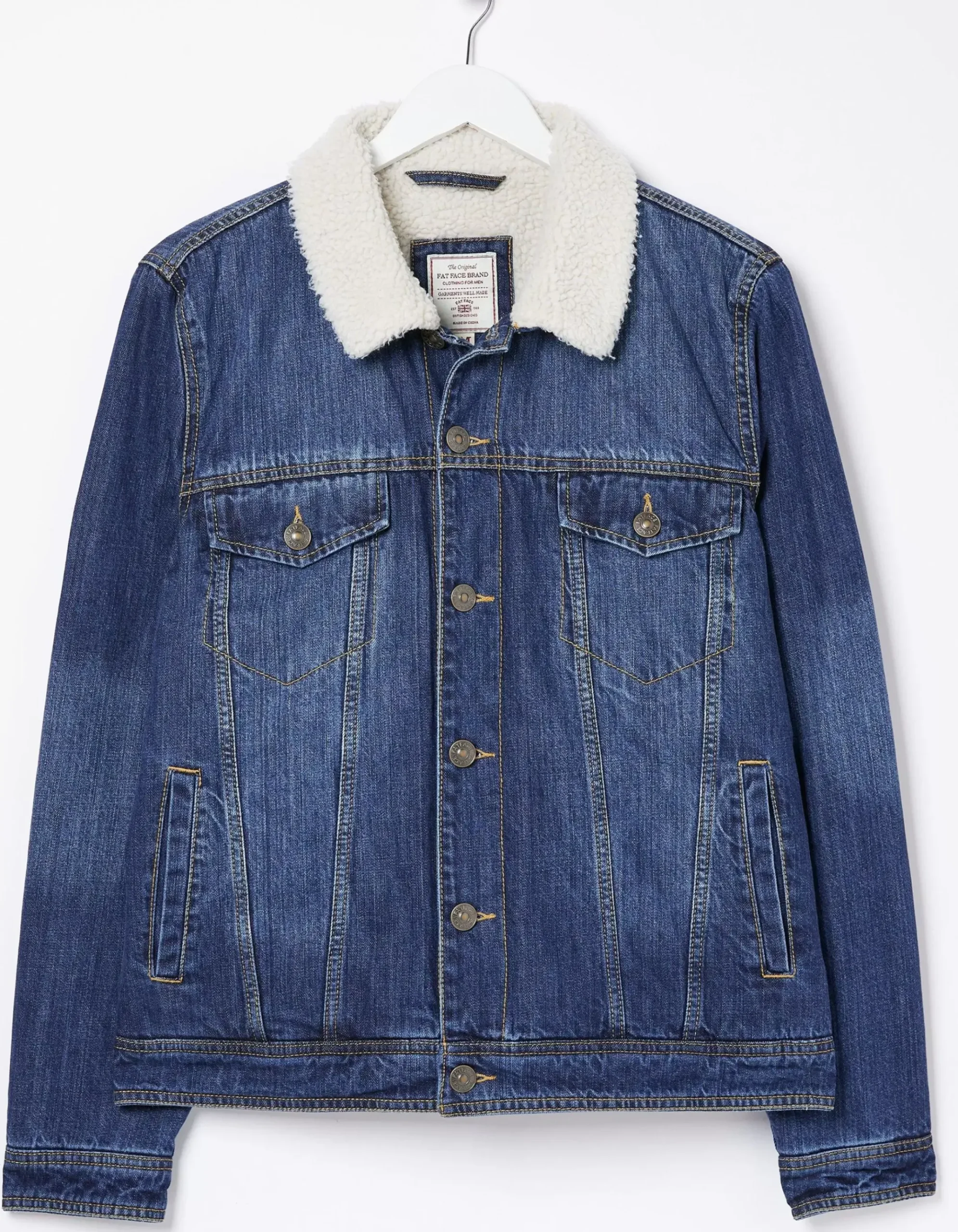 Mid Wash Borg Jacket
