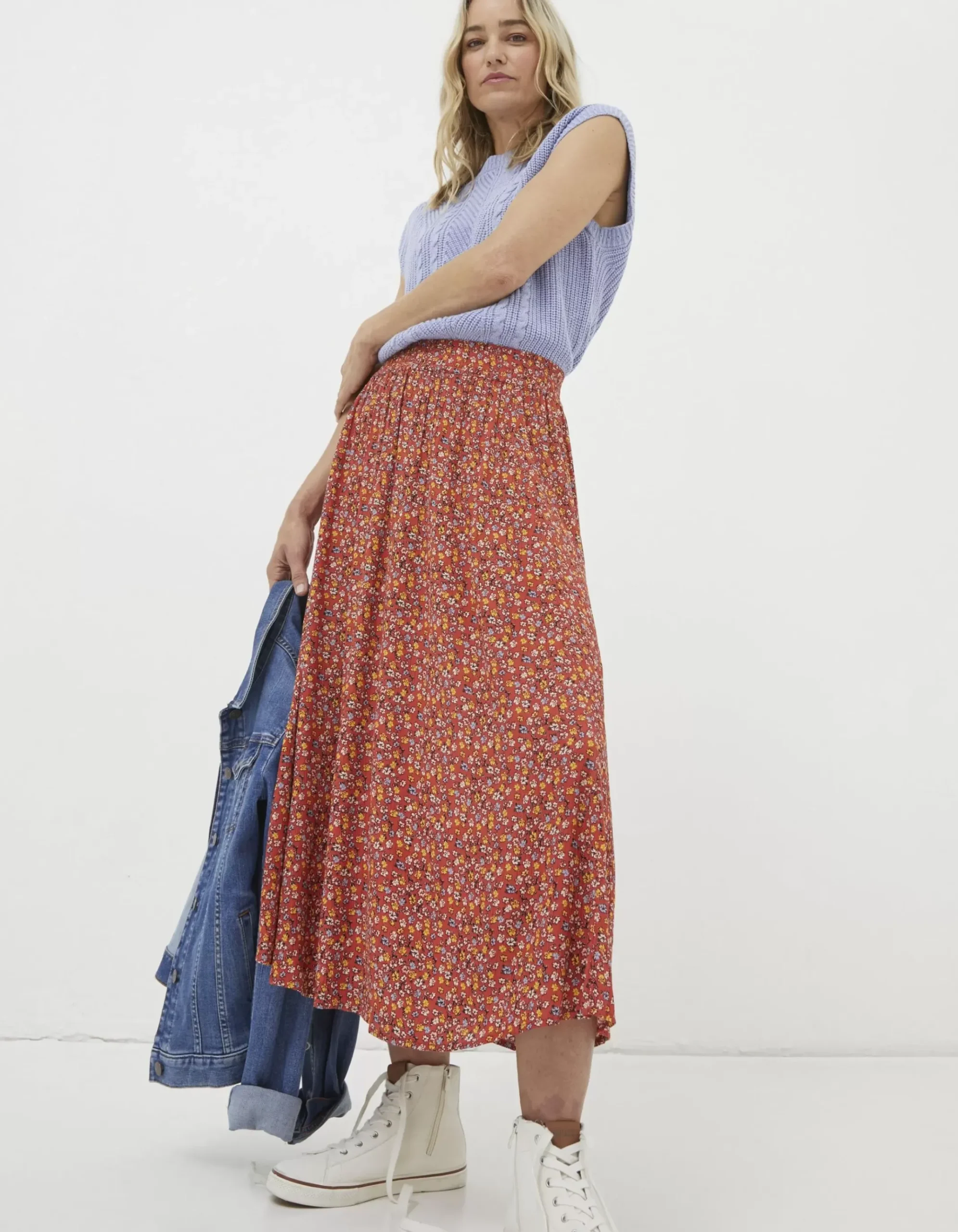 Millie Gradient Floral Midi Skirt