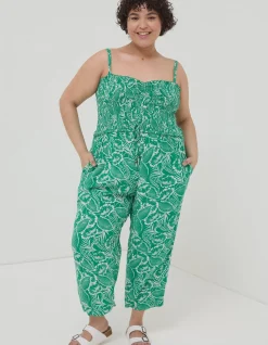 Natalie Tropical Leaf Jumpsuit