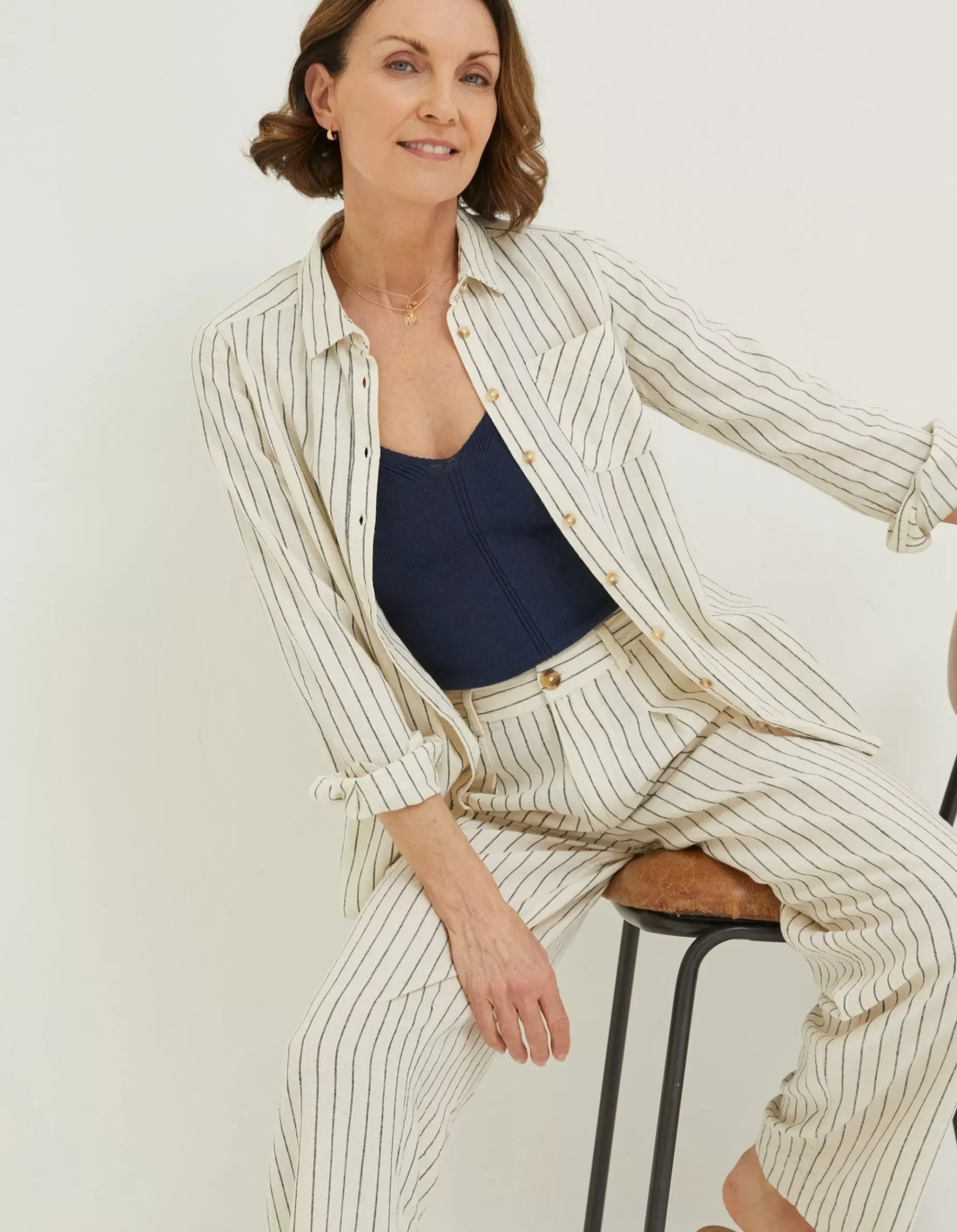 Olivia Stripe Linen Blend Shirt